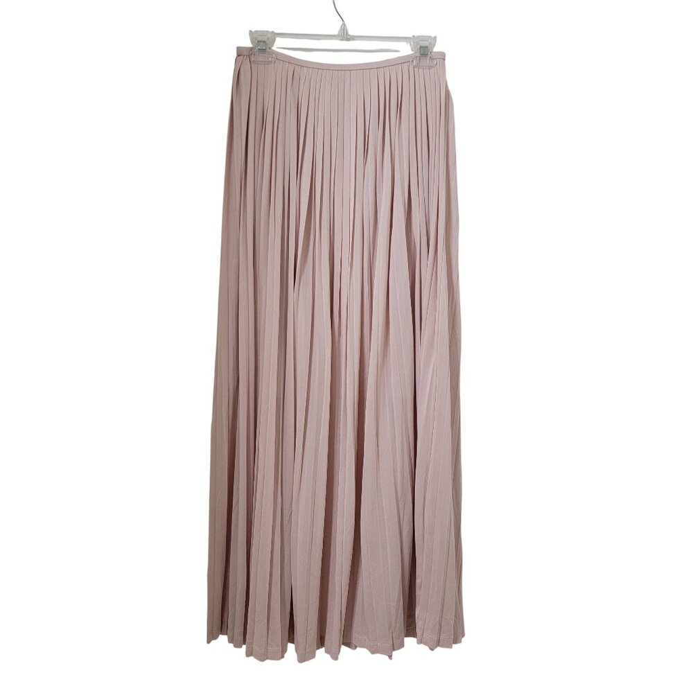 Mossimo Size XS Champagne Colored Pleated Maxi Skirt, Pull On Style